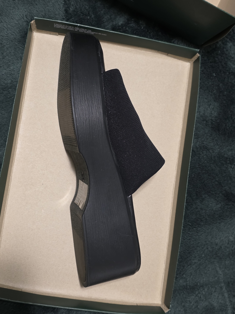wild fable Black Platform Slip-On Sandals - Picture 4 of 8